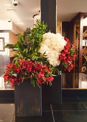 Red, White, and Blue Tall Arrangements from Mangel Florist, flower shop at the Drake Hotel Chicago