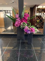 Tall Purple Arrangements from Mangel Florist, flower shop at the Drake Hotel Chicago