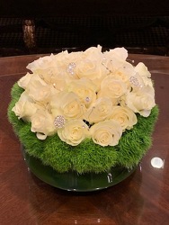 Low Round Rose Arrangement  from Mangel Florist, flower shop at the Drake Hotel Chicago