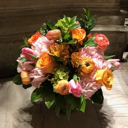 Peach and Orange Arrangement  from Mangel Florist, flower shop at the Drake Hotel Chicago