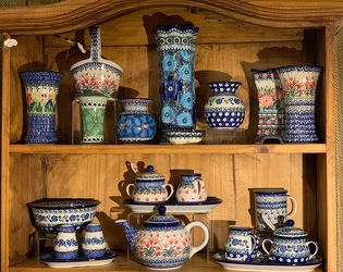 Polish Pottery from Mangel Florist, flower shop at the Drake Hotel Chicago