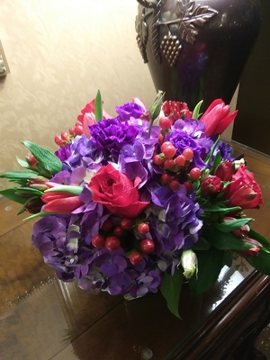 Jewel Tone Arrangement  from Mangel Florist, flower shop at the Drake Hotel Chicago