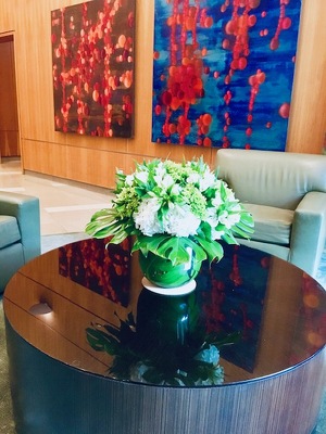 Low Round Arrangement  from Mangel Florist, flower shop at the Drake Hotel Chicago