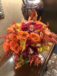 CUBE OF AUTUMN BLOOMS from Mangel Florist, flower shop at the Drake Hotel Chicago