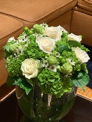 Lush Green and White Arrangement  from Mangel Florist, flower shop at the Drake Hotel Chicago