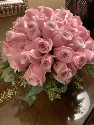 Cube of Pink Roses from Mangel Florist, flower shop at the Drake Hotel Chicago