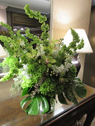 Tall Green and White Arrangement 
