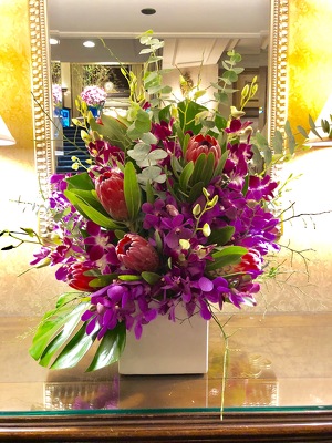 Large Tropical Arrangement from Mangel Florist, flower shop at the Drake Hotel Chicago