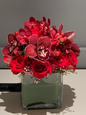 Red Cube from Mangel Florist, flower shop at the Drake Hotel Chicago