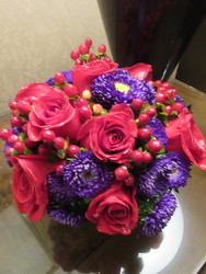 Pink and Purple Compact Arrangement  from Mangel Florist, flower shop at the Drake Hotel Chicago