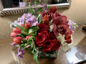 Rose, Tulip, Orchid, Hydrangea Arrangement  from Mangel Florist, flower shop at the Drake Hotel Chicago