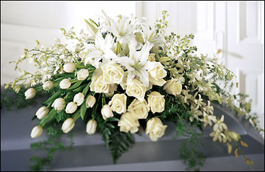 Ressurection Casket Spray from Mangel Florist, flower shop at the Drake Hotel Chicago