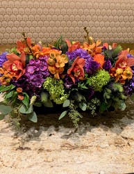 Low Purple and Orange Floral from Mangel Florist, flower shop at the Drake Hotel Chicago